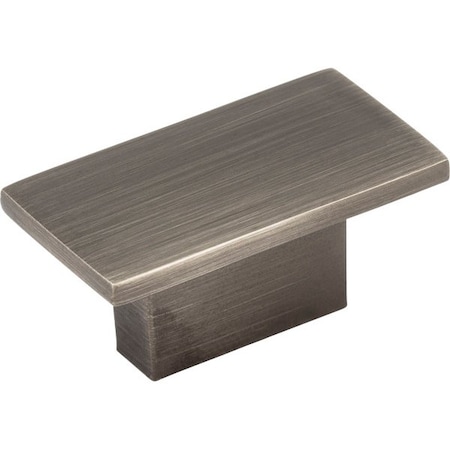 Jeffrey Alexander 1-9/16" Overall Length Brushed Pewter Rectangle Mirada Cabinet Knob 81021BNBDL